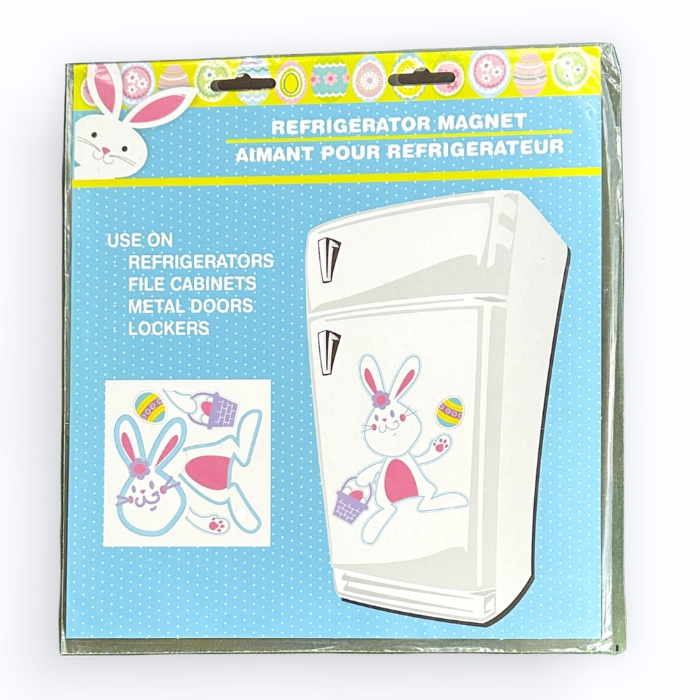 Refrigerator Magnet Large Bunny with Easter Basket ~ One Unopened Package